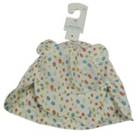 Nové - Smetanový plátěný klobouk s puntíky Primark