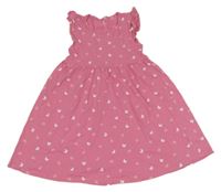 Růžové bavlněné šaty s motýly Topolino