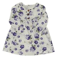 Bílé šaty s květy 