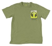 Khaki tričko se sluchátky Yigga