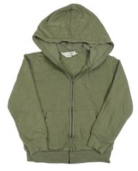 Khaki propínací mikina s kapucí H&M