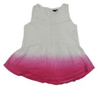 Bílo-fuchsiová plátěná peplum tunika Tommy Hilfiger
