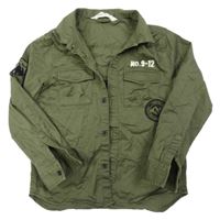 Khaki riflová košile s tygry H&M
