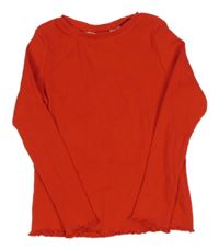 Červené žebrované triko H&M