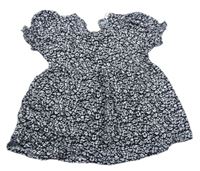 Černo-bílé květované šaty SHEIN