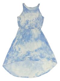 Modro-bílé batikované šaty s číslem a nápisem H&M