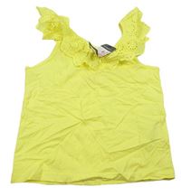 Žlutý top s volánkem s madeirou PRIMARK