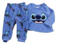 Modrofialové chlupaté pyžamo se Stitchem PRIMARK