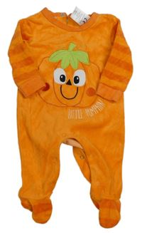 Oranžovo-tmavooranžový sametový overal s dýní 