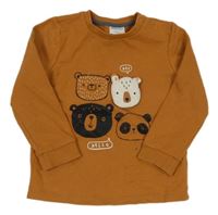 Medová mikina s medvídky a pandou zn. F&F