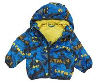 Modro-černá šusťáková jarní bunda s Batmany a kapucí M&S