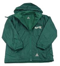 Tmavozelená kostkovaná šusťáková jarní oboustranná bunda s lodí a ukrývací kapucí Blue Max