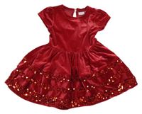 Červené lesklé šaty s flitry name it.
