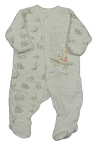 Bílý zateplený overal s Pú Disney