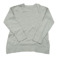 Světlešedý melírovaný žebrovaný svetr C&A