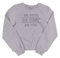 Světlefialová funkční crop mikina s nápisy ERGEENOMIXX