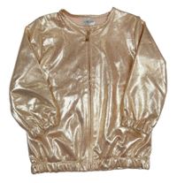 Pudrovo-zlatá melírovaná bunda so cute