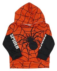 Červeno-černá mikina s pavoukem a kapucí - Spider-man