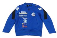 Safírovo-černá propínací sportovní mikina s nápisy ROBEY