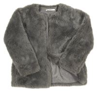 Šedý kožešinový podšitý kabát George