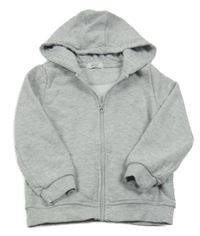 Šedá melírovaná propínací mikina s kapucí PRIMARK