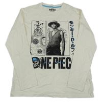 Smetanové triko s potiskem - One Piece 