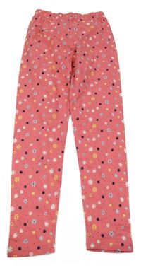 Růžové puntíkaté legíny s květy TCM