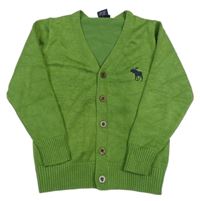 Zelený propínací svetr 