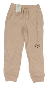 Nové - pudrové tepláky s nápisem a kolečkovými bruslemi little kids