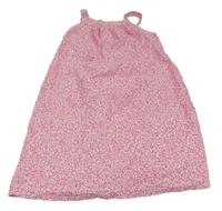 Světlerůžové puntíkaté plátěné letní šaty Vertbaudet