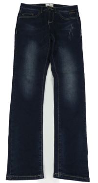 Tmavomodré skinny teplákové rifle ošoupaného vzhledu TOM TAILOR