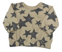 Béžová oversize mikina s hvězdičkami a smajlíky PRIMARK