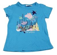 Modré tričko s Peppa Pig a hvězdicemi z překlápěcích flitrů