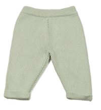 Světleolivovošedé žebrované pletené tepláky George