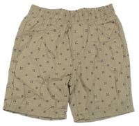Béžovošedé vzorované plátěné kraťasy Topomini