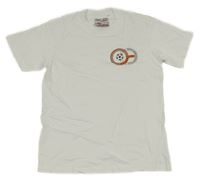 Bílé tričko s míčem a nápisy 