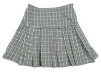 Černo-bílo-zeleno-světlemodrá kostkovaná vzorovaná sukně PRIMARK
