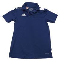 Tmavomodro-bílé funkční sportovní polo tričko Adidas