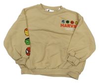 Béžová oversize mikina s Avengers a logem - MARVEL ZARA