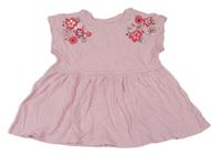 Světlerůžová peplum tunika s kytičkami Topolino 