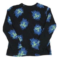 Černé pyžamové triko s míči PRIMARK