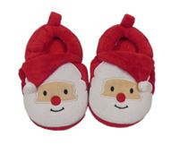Červené plyšové vánoční bačkory - Santa Jojo Maman Bébé vel. 20