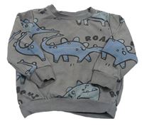 Šedá mikina s dinosaury F&F