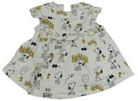Světlebéžové bavlněné šaty se Snoopym M&S