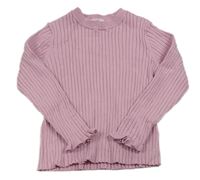 Růžový žebrovaný svetr H&M
