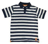Tmavomodro-bílé pruhované polo tričko Hot&Spicy