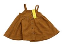 Nové - Hnědé žebrované propínací šaty Shein