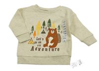 Nové - Béžová melírovaná mikina s medvědem a stromky Dunnes