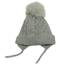 Šedá melírovaná pletená čepice s bambulí Primark