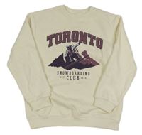 Krémová mikina se snowboardistou Primark